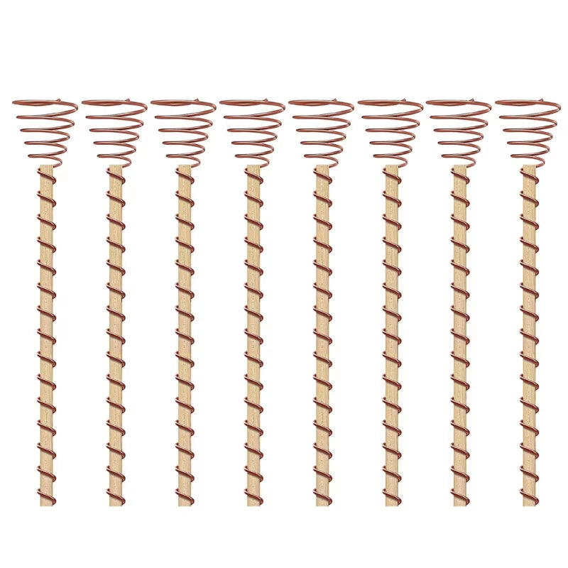 6/8/10Pcs Electroculture Garden Plant Stakes Coppers Wire for Electroculture Garden Antenna Support Plant Wood Stake 090C