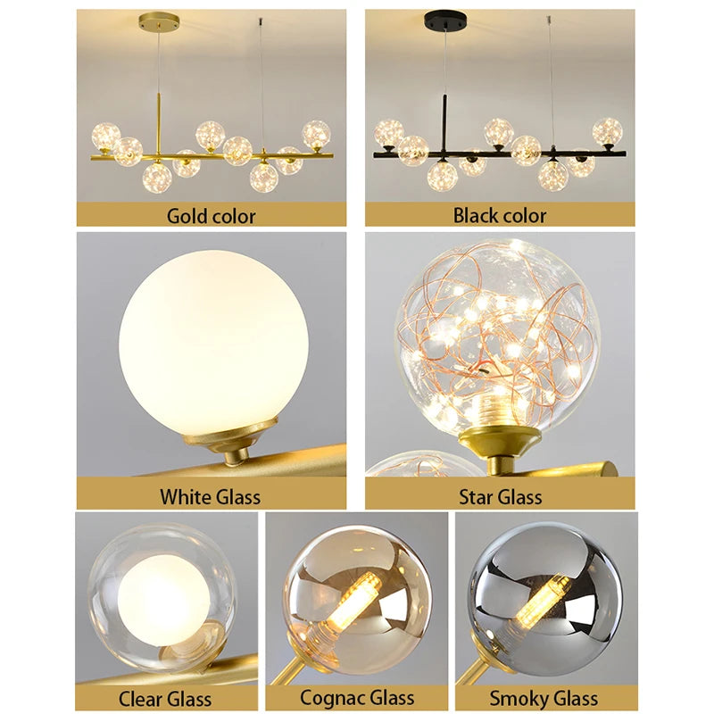 New Modern Chandelier Gold/Black G9 bulb led chandelier For Restaurant kitchen Nordic lamp bedroom decor Hanging light fixture