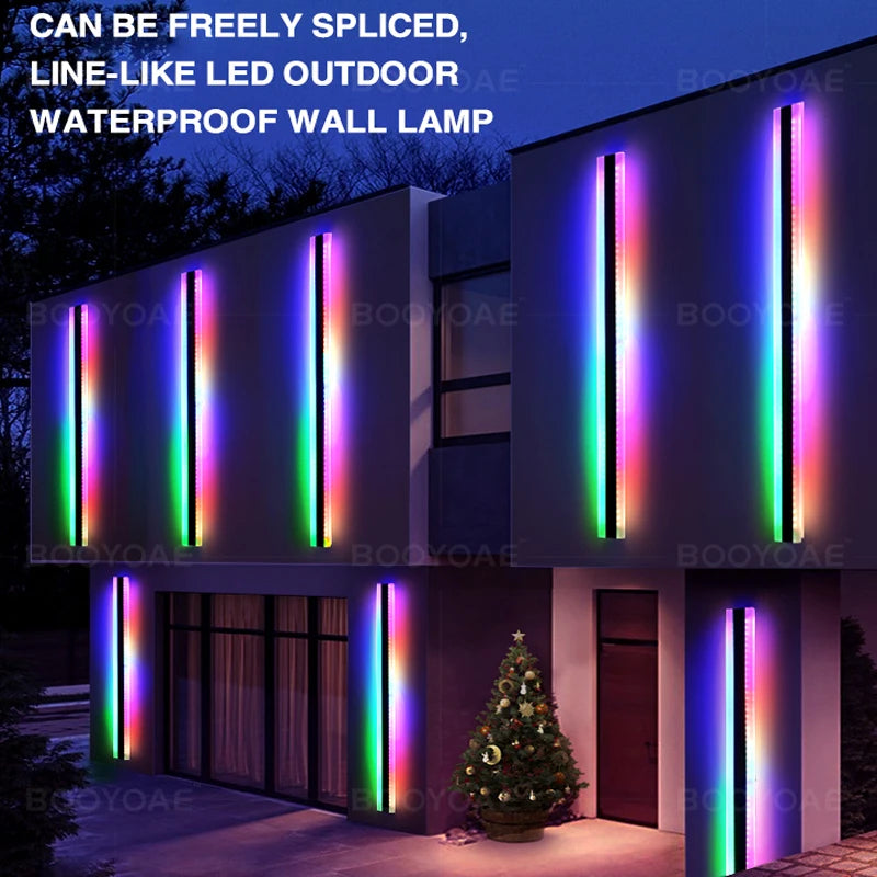 RGB Wall Lights Outdoor Porch Christmas Easter Party Intelligent Remote Control Balcony Terrace Decoration Lighting Wall Lamp