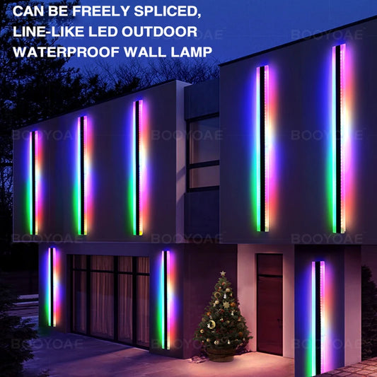 RGB Wall Lights Outdoor Porch Christmas Easter Party Intelligent Remote Control Balcony Terrace Decoration Lighting Wall Lamp