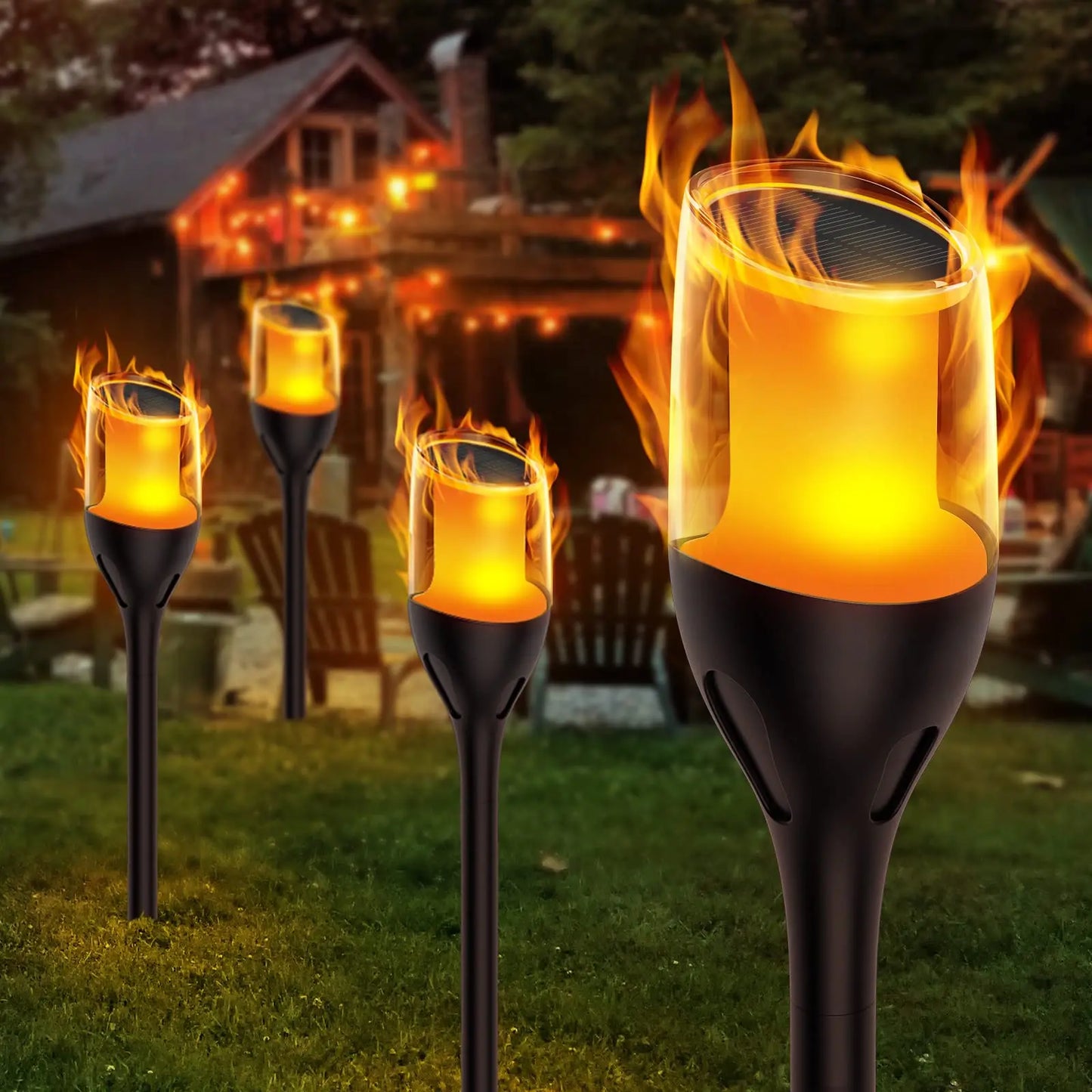 Flickering Flame Solar Torch Lights Garden LED Lawn Lamp Waterproof Outdoor Decoration Lights for Home Yard Street Pathway Patio