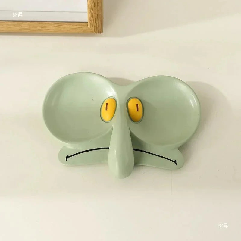 Squidward Eyeglass Tray Octopus Cartoon Resin Jewelry Tray Storage Tray Cute Desktop Holder Stand Home Office Desk Decoration