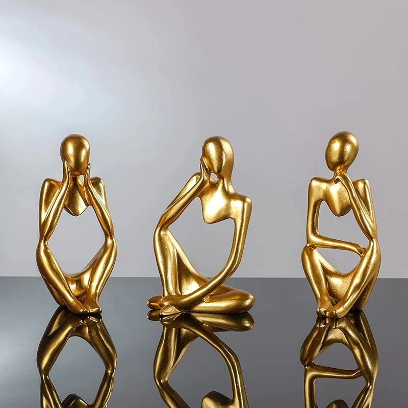 Modern Nordic Abstract Thinker Statue Resin Figurine Office Home Decoration Desktop Decor Crafts Art Mini Sculpture Accessories