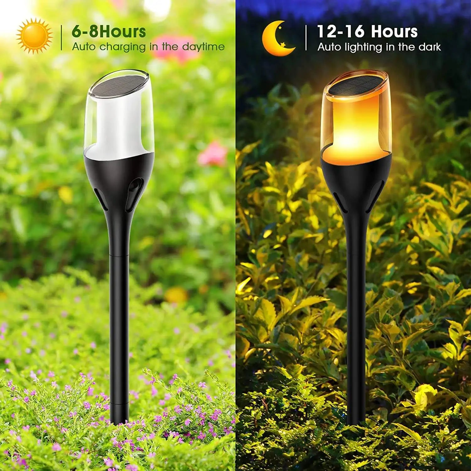 Flickering Flame Solar Torch Lights Garden LED Lawn Lamp Waterproof Outdoor Decoration Lights for Home Yard Street Pathway Patio