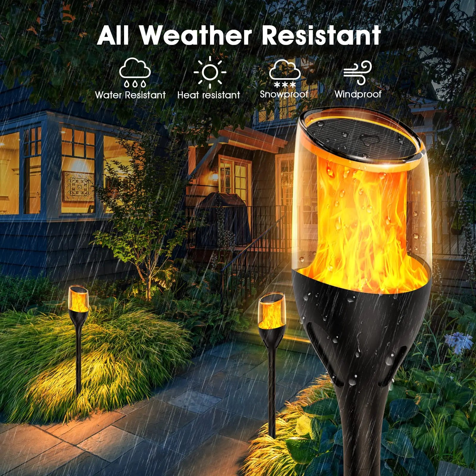 Flickering Flame Solar Torch Lights Garden LED Lawn Lamp Waterproof Outdoor Decoration Lights for Home Yard Street Pathway Patio