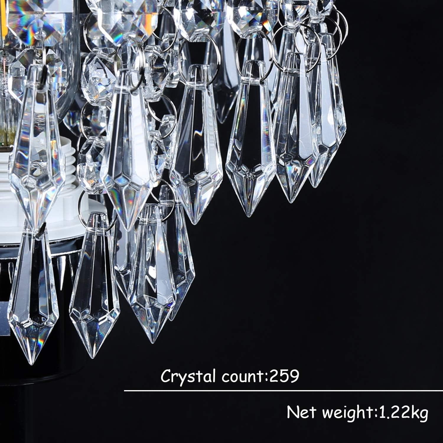 Silver Crystal Bedside Table Lamp with Dual USB Charging Port.