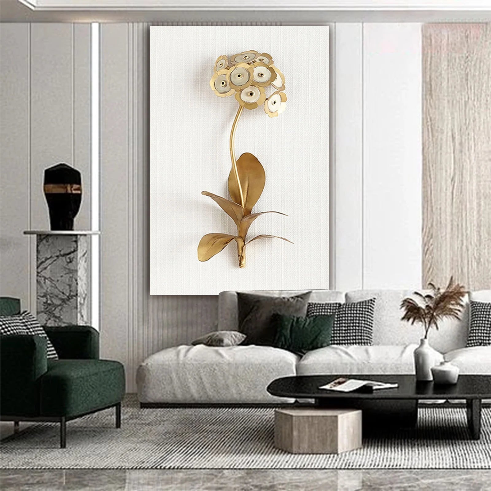 Fall Decorations for Home Room Decor 3 Piece Set Modern Wall Art Flower Print Large Canvas Painting Picture 